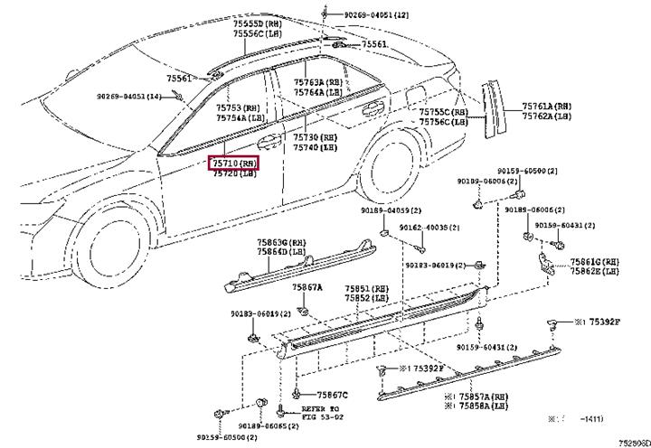 7571033140 Toyota Molding