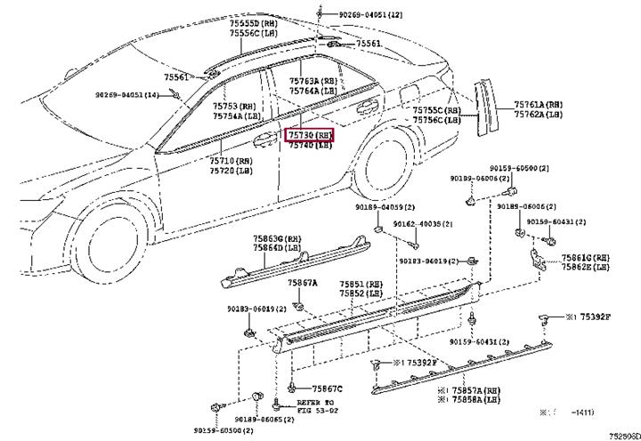 7573033140 Toyota Molding