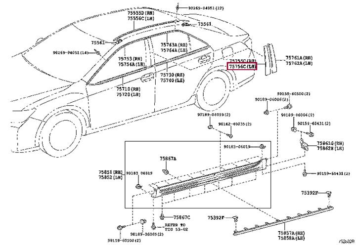 7575633050 Toyota Molding
