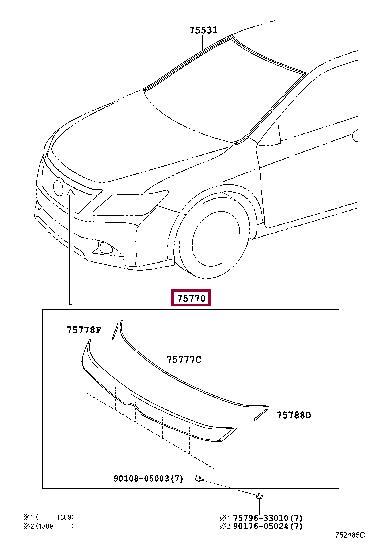 7577033011 Toyota Molding