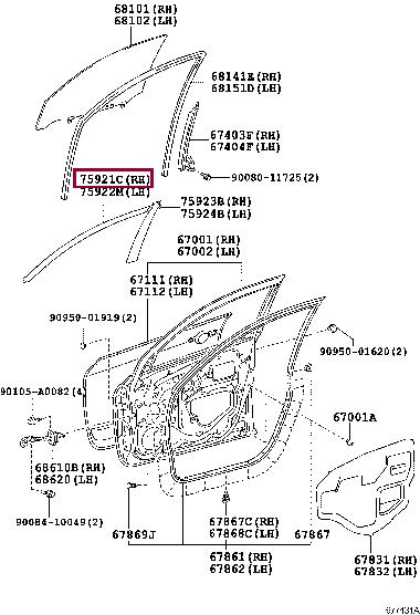 7592142030 Toyota TAPE, BLACK OUT,