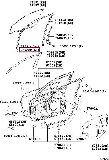 7592242030 Toyota TAPE, BLACK OUT,