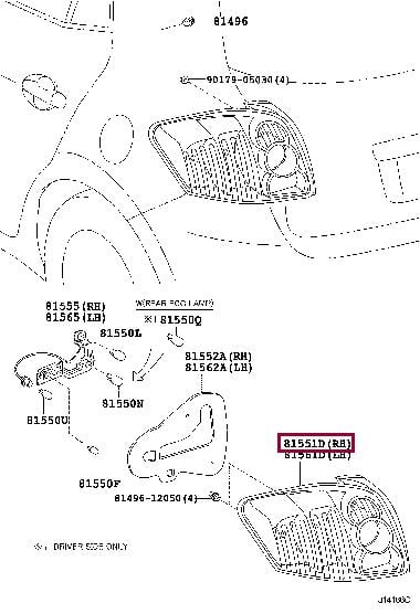 Toyota 81551-02540 Flashlight 8155102540 8155102540 Toyota Flashlight