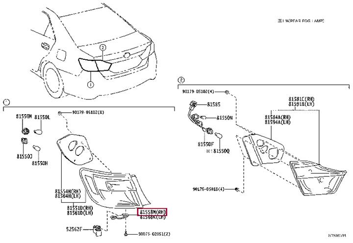 Toyota 81558-33550 Lantern bracket 8155833550 8155833550 Toyota Lantern bracket