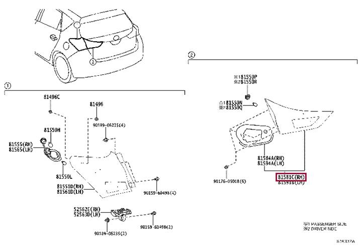 8158102460 Toyota Combination Rearlight
