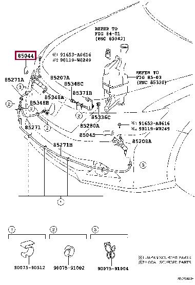 8504433120C0 Toyota Headlamp washer nozzle
