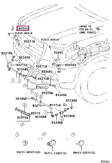 8504460110C0 Toyota Headlamp washer nozzle