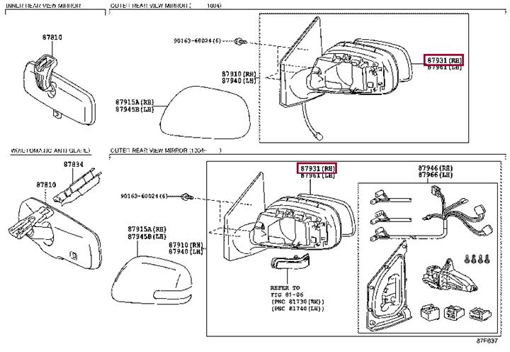 8793112A90 Toyota MIRROR OUTER,