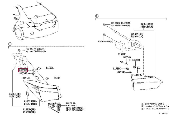 9007560026 Toyota Cartridge lamp