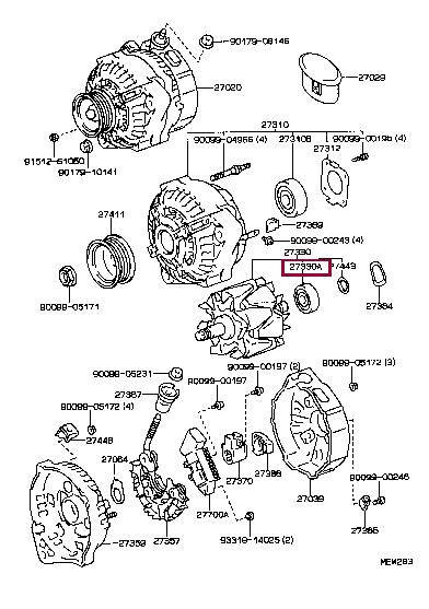 Toyota 90099-10194 Alternator bearing 9009910194
