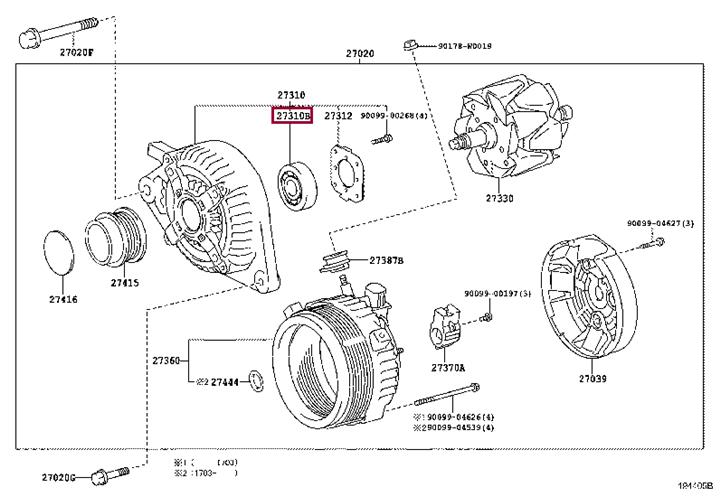 Toyota 90099-10223 Alternator bearing 9009910223