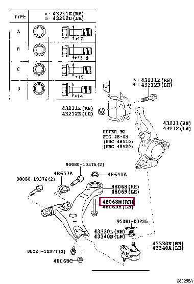 Toyota 90119-A0259 Bolt 90119A0259 90119A0259 Toyota Bolt