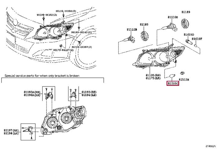 90981AF003 Toyota Halogen lamp 12V