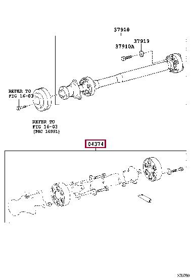 0437428021 Toyota Elastic coupling of propeller shaft