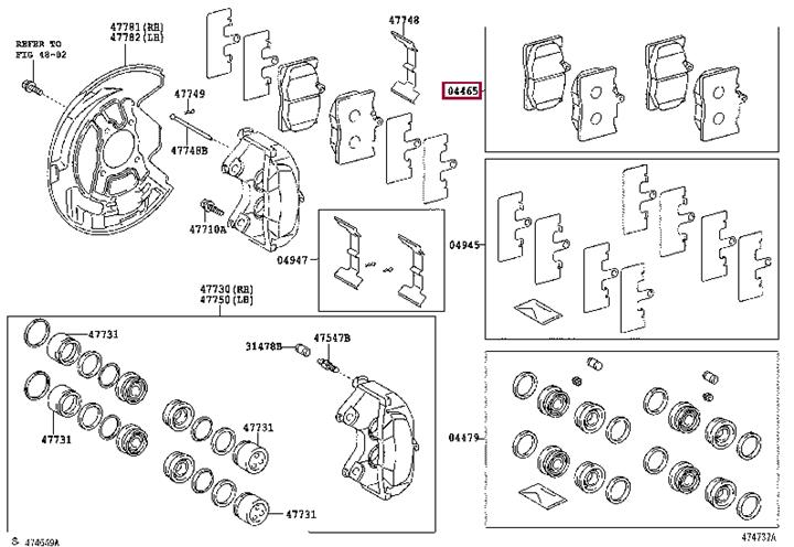 Toyota 04465-30450 Brake Pad Set, disc brake 0446530450