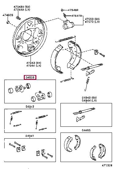 Toyota 04906-05010 Repair kit for brake cylinder 0490605010