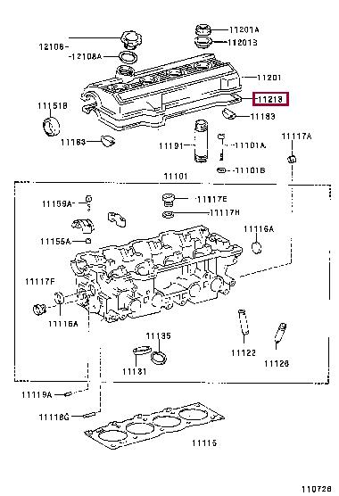 Toyota 11213-74020 Gasket, cylinder head cover 1121374020