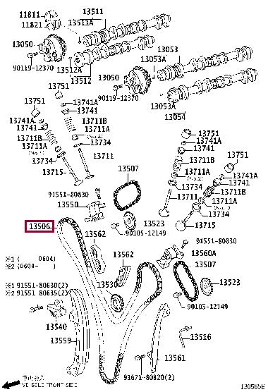 Toyota 13506-31010 Timing chain 1350631010