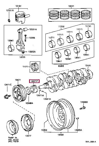 1352154030 Toyota Pulley crankshaft