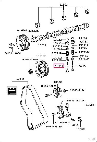 Inlet valve engine Toyota: 1371154030 Toyota Intake valve