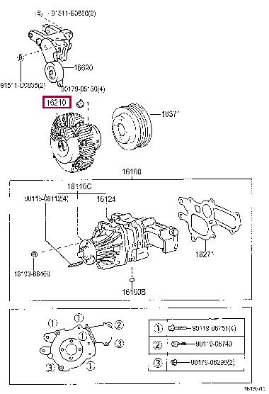 Toyota 16210-30010 Viscous coupling assembly 1621030010