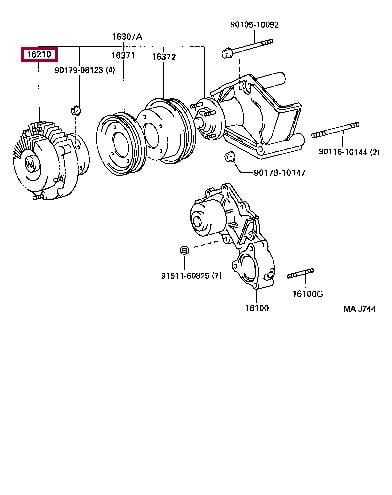1621062030 Toyota Viscous coupling assembly