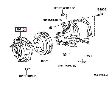Toyota 16210-66020 Viscous coupling assembly 1621066020