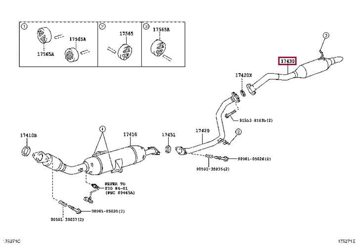 Toyota 17430-22500 Exhaust pipe 1743022500