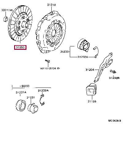 Toyota 31250-36410 Clutch disc 3125036410