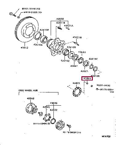 4232360010 Toyota Differential washer support