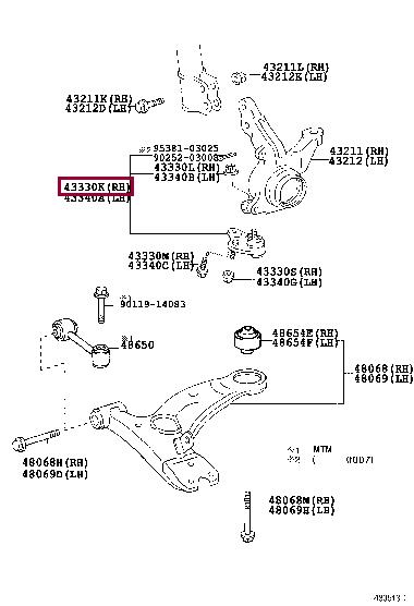 Toyota 43330-09130 Ball joint 4333009130