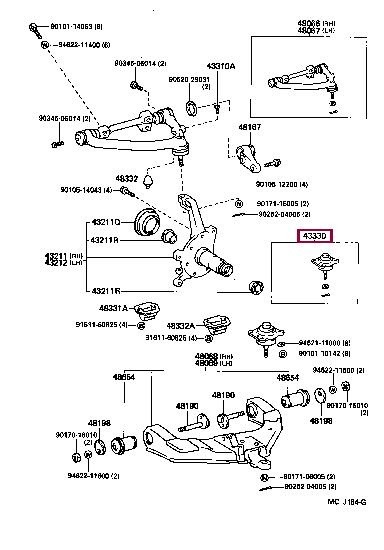 Toyota 43330-29305 Ball joint 4333029305