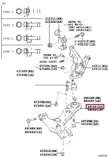Toyota 48068-0F030 Track Control Arm 480680F030