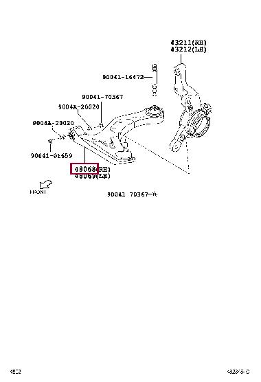Toyota 48068BZ010 Track Control Arm 48068BZ010 48068BZ010 Toyota Track Control Arm
