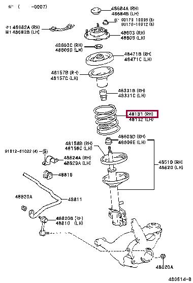 Toyota 48131-05430 Suspension spring front 4813105430