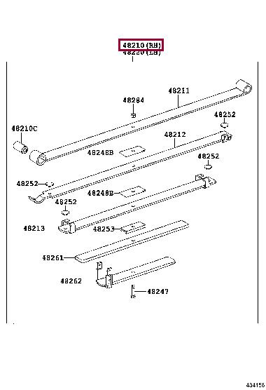 Toyota 48210-0K530 Leaf spring 482100K530 482100K530 Toyota Leaf spring