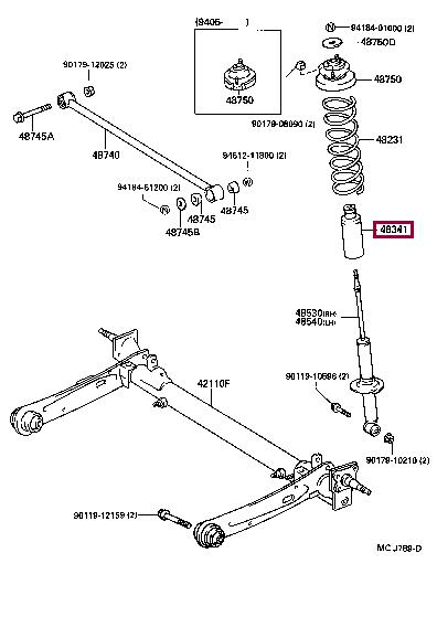 Toyota 48341-10090 Rubber buffer, suspension 4834110090