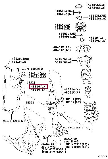 Toyota 48510-52C20 Shock absorber 4851052C20