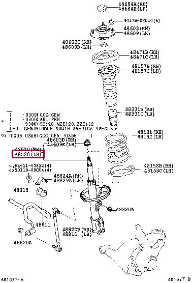 Toyota 48520-19865 Shock absorber assy 4852019865