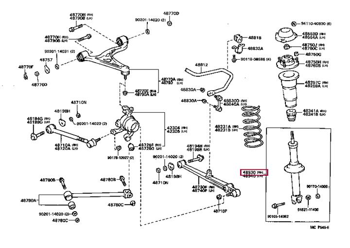 Toyota 48530-19516 Shock absorber assy 4853019516