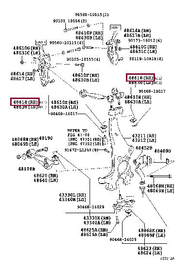 Toyota 48610-59145 Suspension arm front upper right 4861059145 4861059145 Toyota Suspension arm front upper right