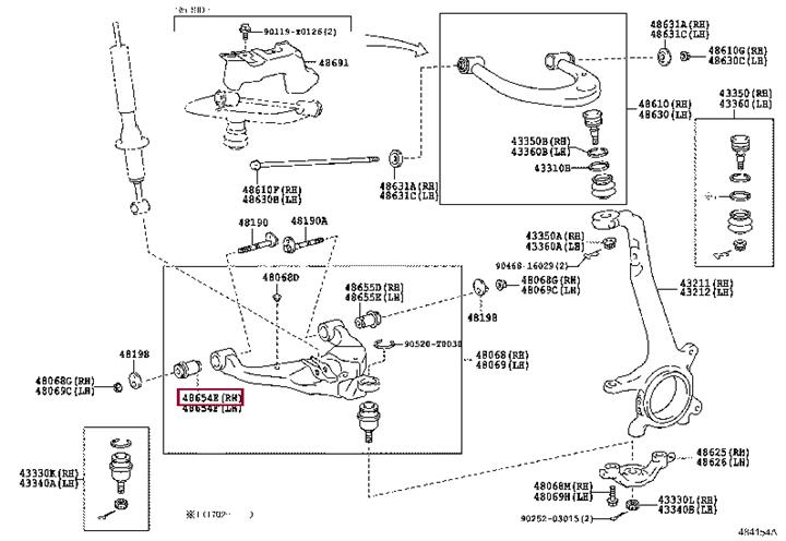 Toyota 486540K080 Silent block 486540K080