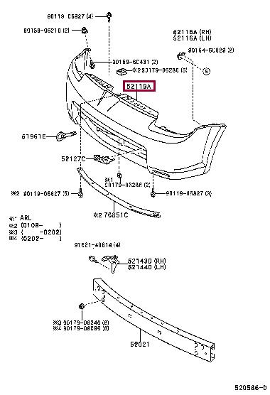 Toyota 52119-17931 Front bumper 5211917931