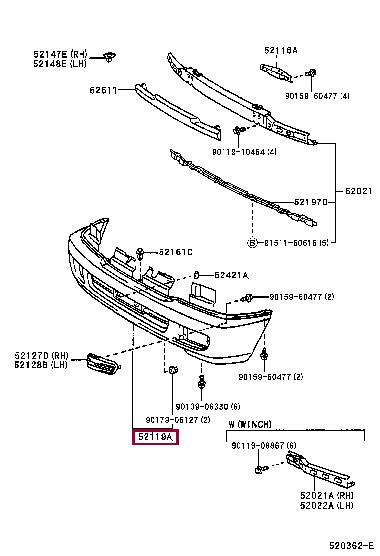 521196B907 Toyota Front bumper