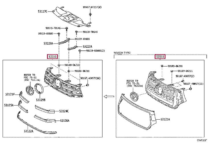 531000K510 Toyota Grille radiator