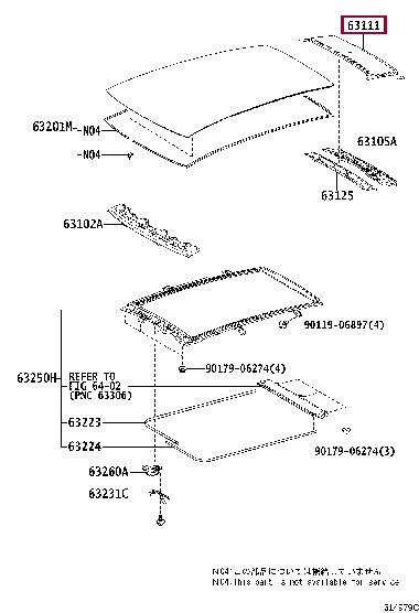 6311178090 Toyota Roof