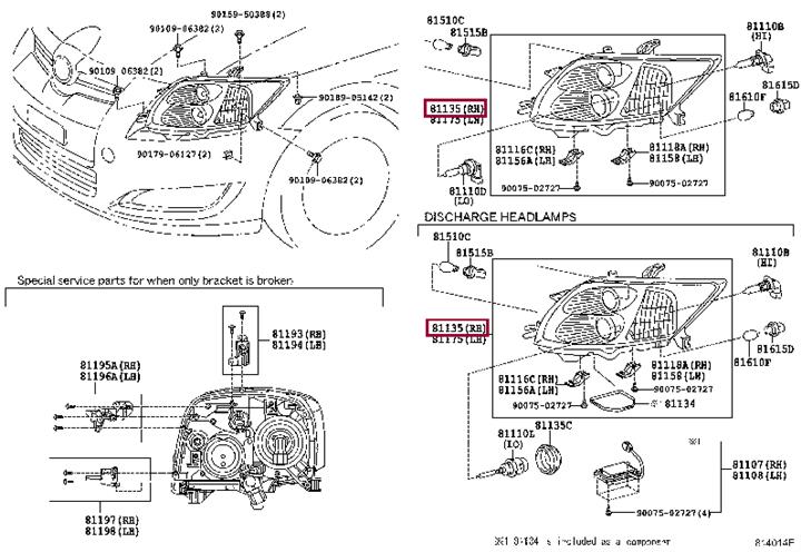 8114512A50 Toyota Headlamp