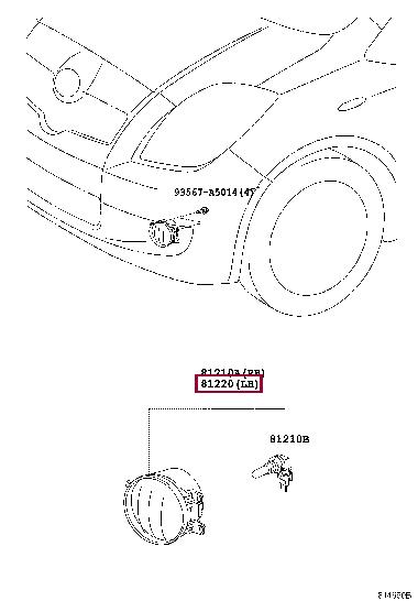 Fog lamp Toyota 81220-0D042
