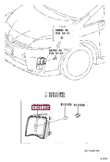 8152147013 Toyota LENS & BODY, FR TURN