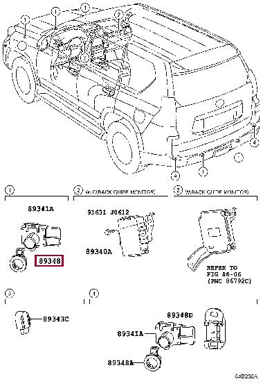 Parking Sensor Fixture Toyota 89348-33100-C7